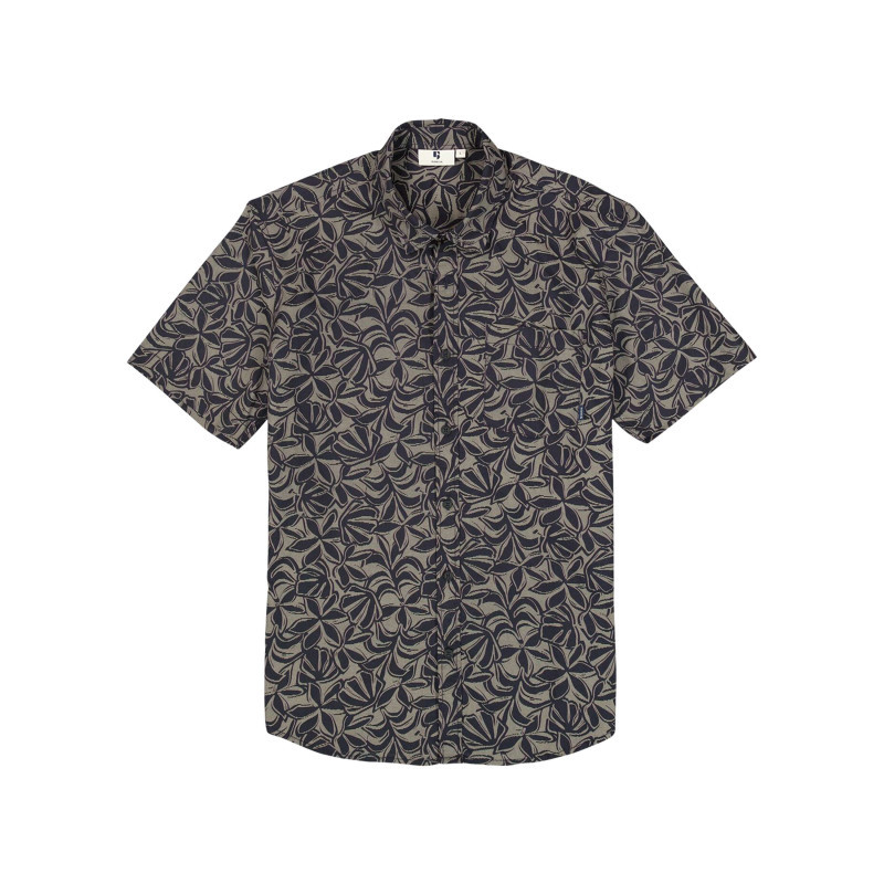 Garcia - Chemise En Coton Bleu Marine à Imprimé Floral Avec Une Coupe Droite - Bleu Foncé