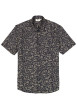 Thumbnail Chemise en coton bleu marine à imprimé floral avec une coupe droite