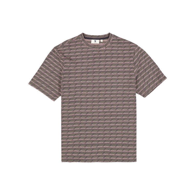 Garcia - T-shirt Kaki Structuré à Motifs Avec Une Coupe Droite Et Un Col Rond - Vert
