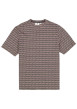 Thumbnail T-shirt kaki structuré à motifs avec une coupe droite et un col rond