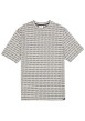 Thumbnail T-shirt gris structuré à motifs avec une coupe droite et un col rond