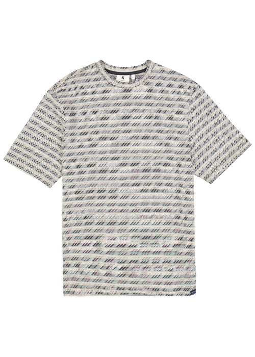 T-shirt gris structuré à motifs avec une coupe...