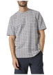 Thumbnail T-shirt gris structuré à motifs avec une coupe droite et un col rond - Image 2