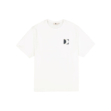 T-shirt en coton blanc uni avec logo imprimé et...