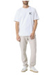Thumbnail T-shirt en coton blanc uni avec logo imprimé et une coupe droite - Image 4