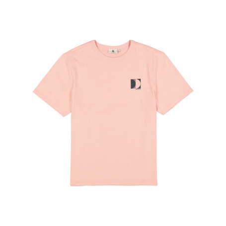 T-shirt en coton rose uni avec logo imprimé et...