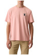 Thumbnail T-shirt en coton rose uni avec logo imprimé et une coupe droite - Image 3