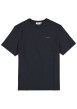 Thumbnail T-shirt en coton marine uni avec texte imprimé et une coupe droite