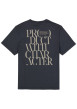 Thumbnail T-shirt en coton marine uni avec texte imprimé et une coupe droite - Image 2