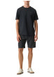 Thumbnail T-shirt en coton marine uni avec texte imprimé et une coupe droite - Image 4