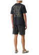 Thumbnail T-shirt en coton marine uni avec texte imprimé et une coupe droite - Image 5