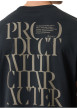 Thumbnail T-shirt en coton marine uni avec texte imprimé et une coupe droite - Image 6
