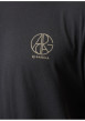 Thumbnail T-shirt en coton marine uni avec logo imprimé et un col rond - Image 2