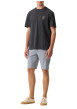 Thumbnail T-shirt en coton marine uni avec logo imprimé et un col rond - Image 5