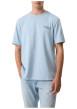 Thumbnail T-shirt en coton bleu ciel imprimé avec une coupe droite et un col rond - Image 3