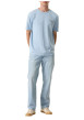 Thumbnail T-shirt en coton bleu ciel imprimé avec une coupe droite et un col rond - Image 5