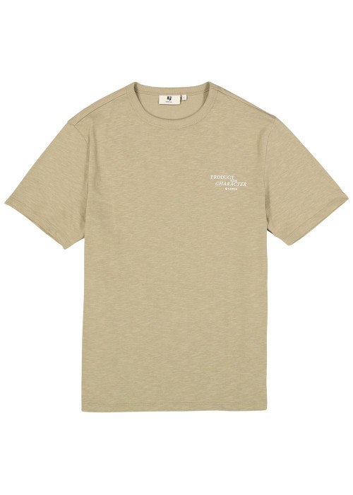T-shirt en coton kaki imprimé avec une coupe...