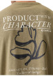 Thumbnail T-shirt en coton kaki imprimé avec une coupe droite et un col rond - Image 6