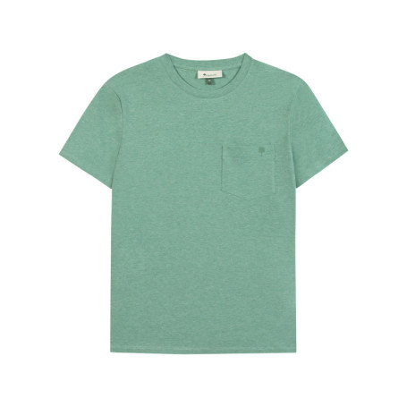 T-shirt en coton vert uni avec une coupe droite...
