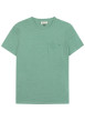 Thumbnail T-shirt en coton vert uni avec une coupe droite et un col rond