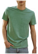 Thumbnail T-shirt en coton vert uni avec une coupe droite et un col rond - Image 5