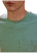 Thumbnail T-shirt en coton vert uni avec une coupe droite et un col rond - Image 6
