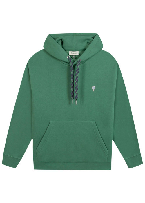Sweat vert uni avec une coupe droite et des manches longues