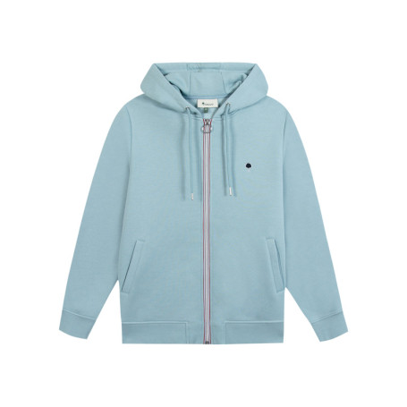 Sweat zippé ciel uni avec une coupe droite et...