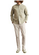 Thumbnail Pantalon chino en coton écru uni avec une coupe slim et un logo bleu brodé - Image 2