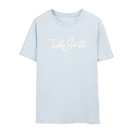 T-shirt en coton bleu clair à coupe droite...