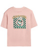 Thumbnail T-shirt en coton rose imprimé à coupe droite pourvu d'un col rond - Image 2