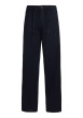 Thumbnail Pantalon bleu foncé à coupe droite pourvu d'un cordon de serrage à la taille