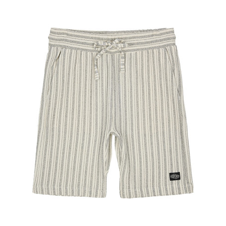 Short en coton mélangé beige à coupe droite...