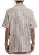 Thumbnail Chemise en coton mélangé beige à coupe droite ornée d'un motif à rayures - Image 2