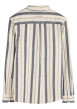 Thumbnail Chemise beige et grise en lin et coton ornée d'un motif à rayures - Image 2
