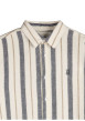 Thumbnail Chemise beige et grise en lin et coton ornée d'un motif à rayures - Image 3