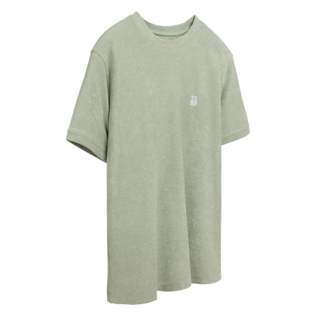 T-shirt vert à coupe droite pourvu d'un col...