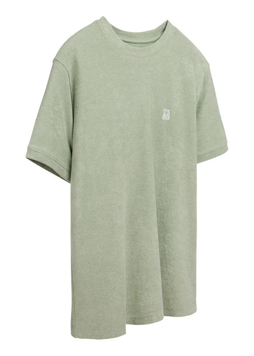 T-shirt vert à coupe droite pourvu d'un col...