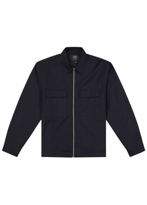 Blouson marine à coupe ajustée pourvu d'une fermeture zippée