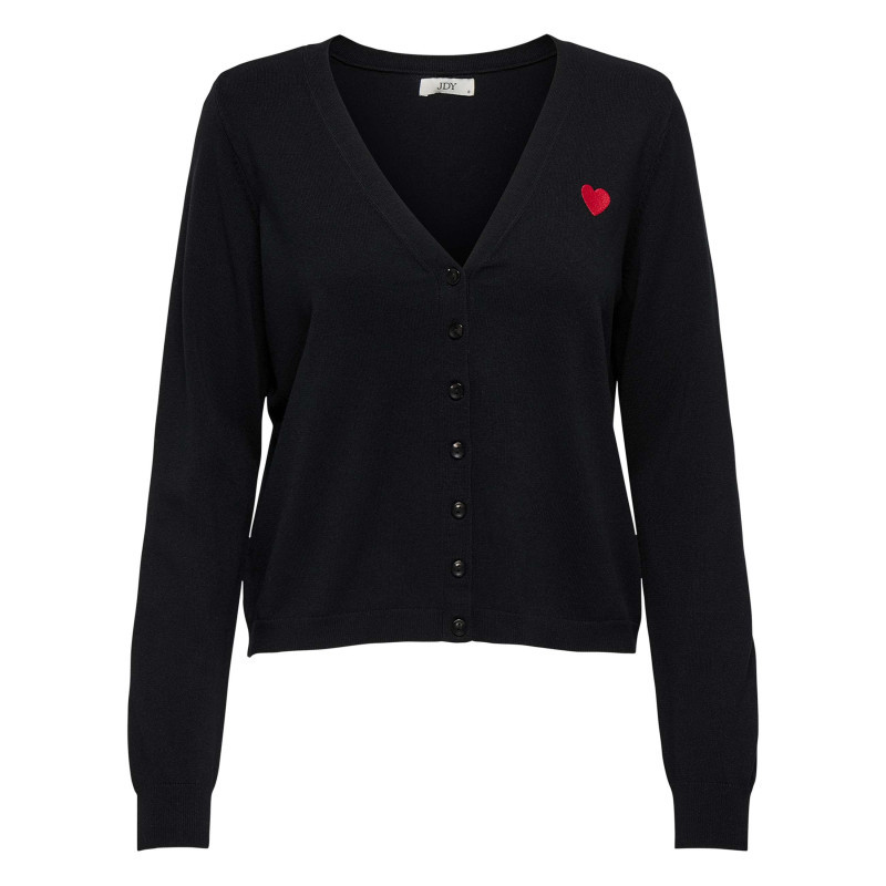 Jdy - Gilet Noir Uni Avec Une Coupe Droite Et Des Manches Longues - Noir