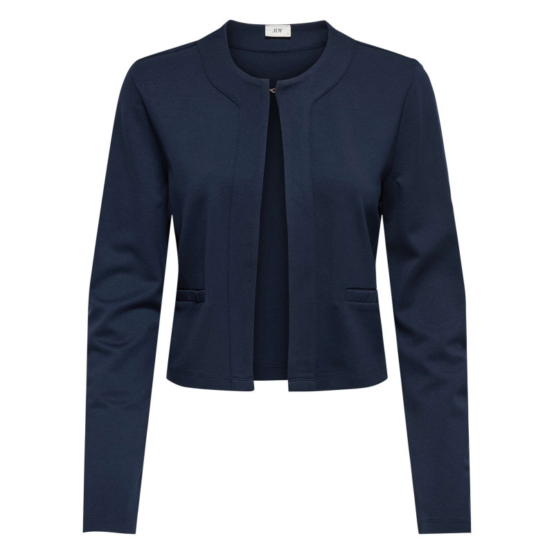 Jdy - Gilet Marine Uni Avec Une Coupe Droite Et Des Manches Longues - Bleu Foncé