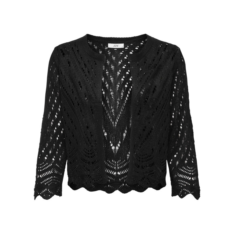 Jdy - Gilet Boléro Noir Uni Avec Une Coupe Droite Et Des Manches 3/4 - Noir