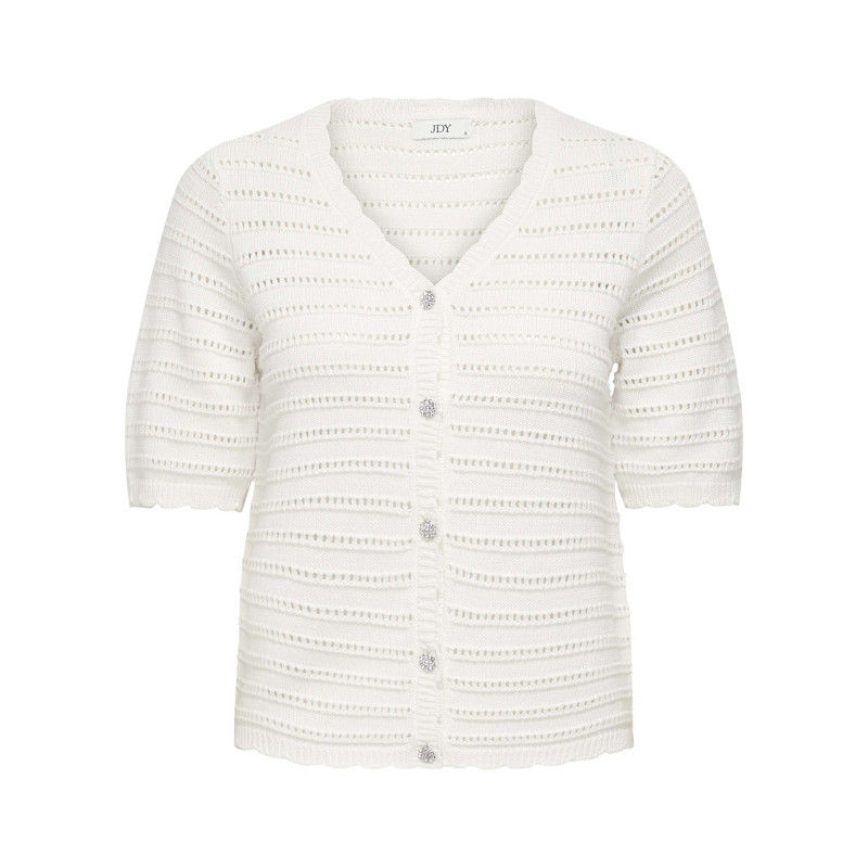 Jdy - Gilet Blanc Uni Avec Une Coupe Droite Et Un Col V Avec Des Boutons - Blanc