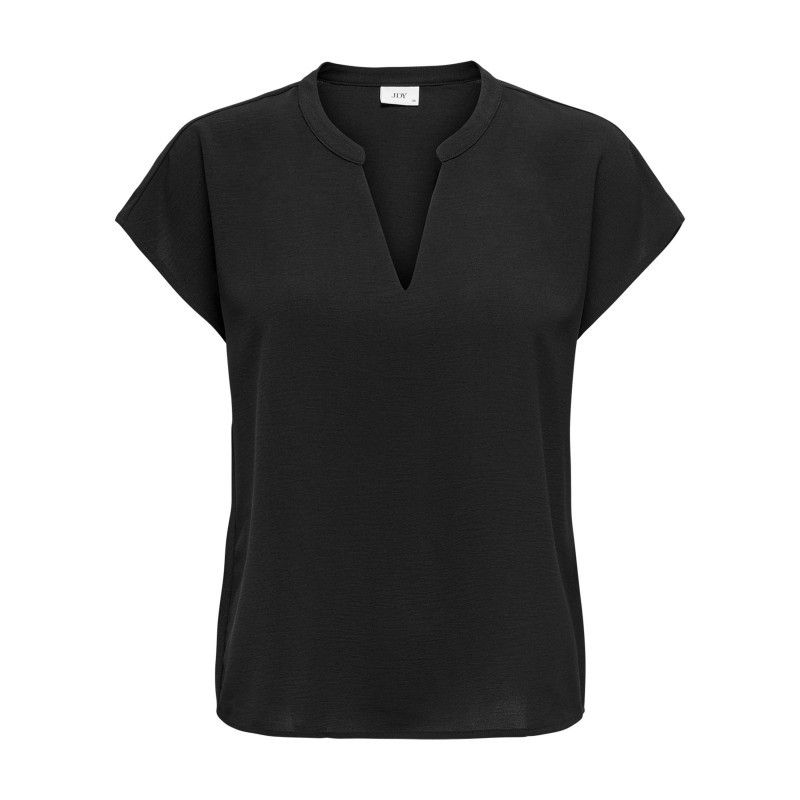 Jdy - Top Noir Uni Avec Une Coupe Droite Et Des Manches Courtes - Noir