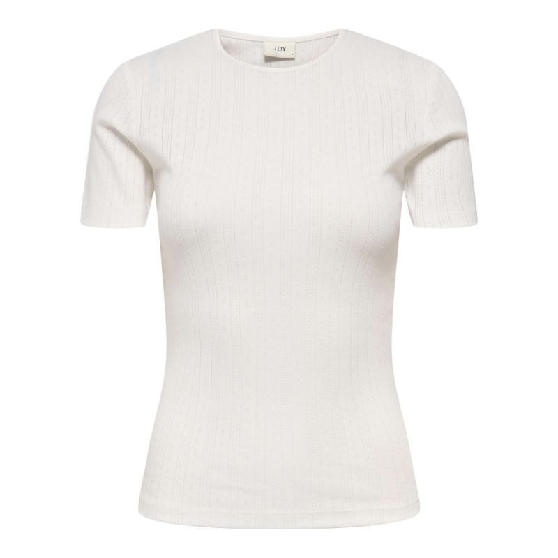 Jdy - T-shirt En Coton Biologique Blanc Uni Avec Une Coupe Droite Et Un Col Rond - Blanc