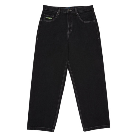Jean Baggy Denim Pant en coton noir uni avec...