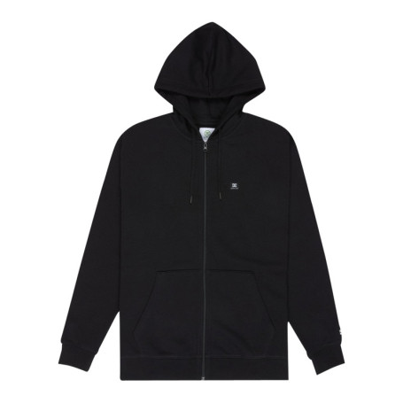 Sweat zippé en coton mélangé noir uni avec une...