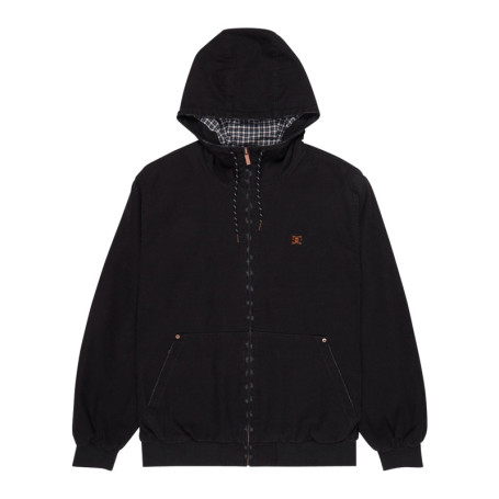Blouson en coton noir uni avec une coupe droite...