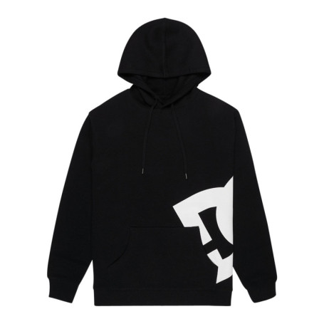 Sweat en coton mélangé noir uni à capuche avec...