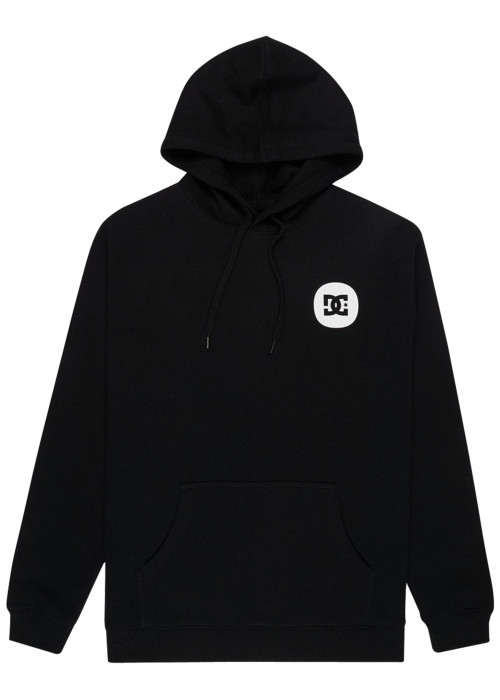 Sweat en coton mélangé noir uni avec une coupe droite et une capuche